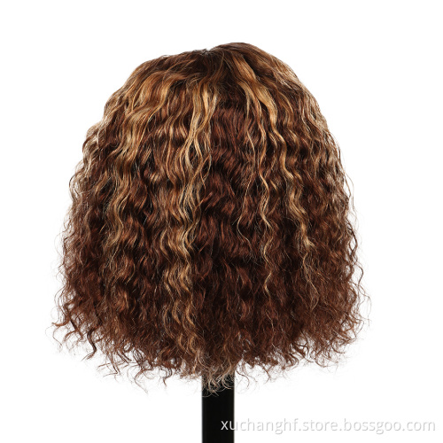 OEM Vendor Full Custom Wig Free Sample Packaging Box Mink Brazilian Virgin Human Cuticle Aligned Hair Lace Front Bob Curly Wig